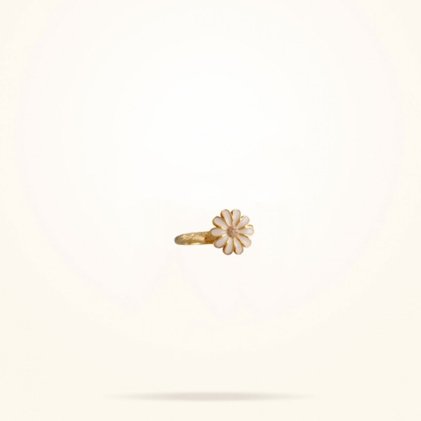 MARVVA - 10.5 mm Daisy Junior Classic Ring. Diamond, Yellow Gold 18k