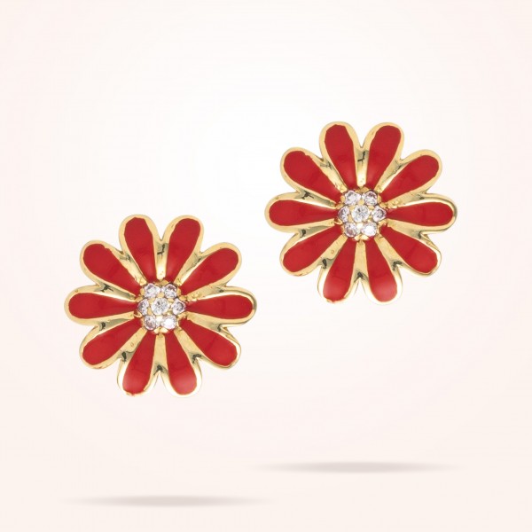 10.5mm Daisy Junior Classic Earrings, Diamond, Yellow Gold 18K - Thumbnail