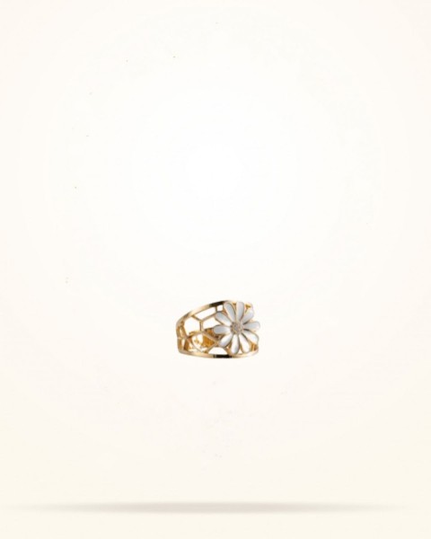 MARVVA - 10.5mm Daisy Elegance Ring, Diamond, Yellow Gold 18k