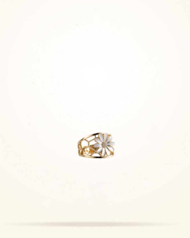 10.5mm Daisy Elegance Ring, Diamond, Yellow Gold 18k