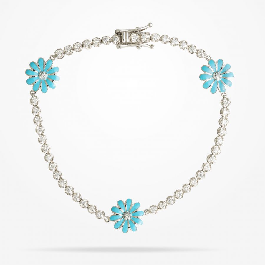 10.5mm Daisy Elegance,Bracelet, Diamond, White Gold 18K