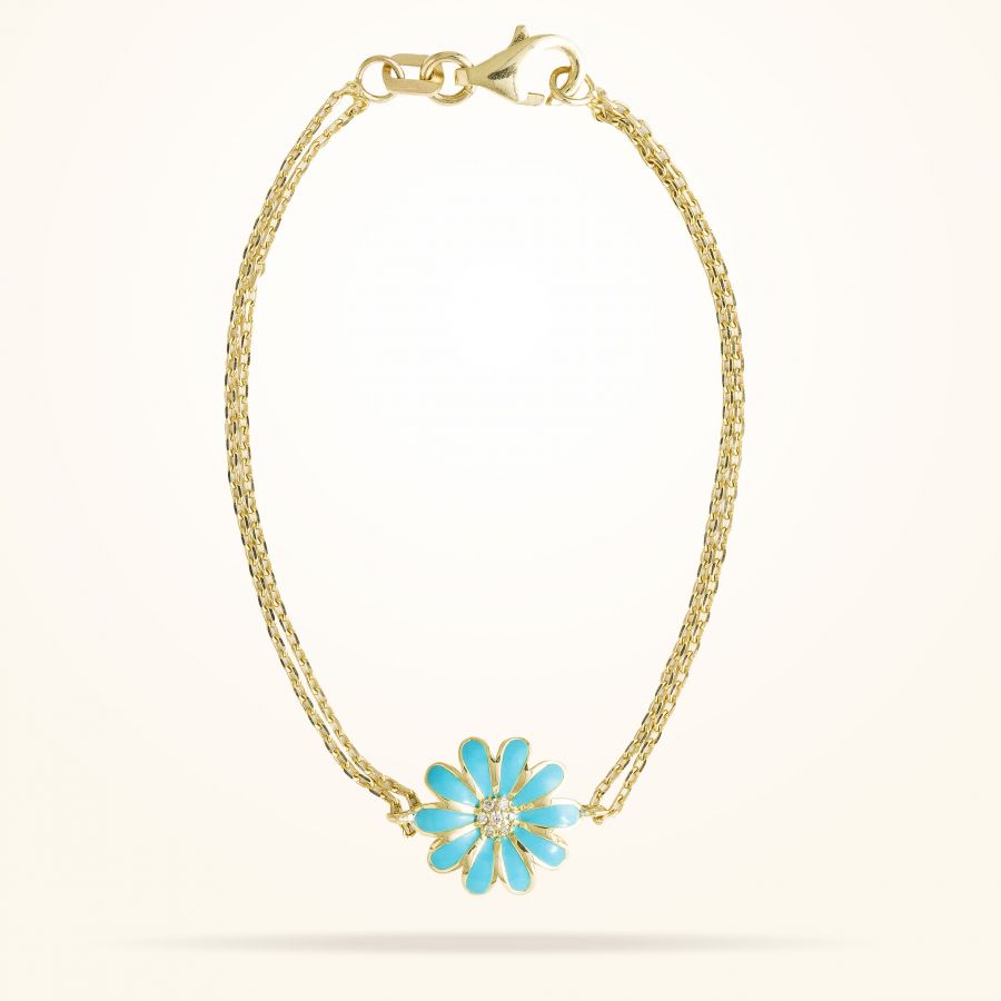 10.5mm Daisy Junior Classic Bracelet, Diamond, Yellow Gold 18K