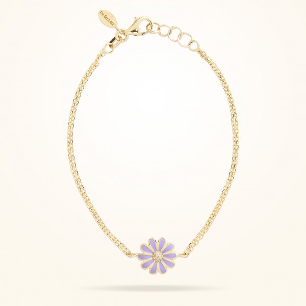 MARVVA - 10.5mm Daisy Junior Classic Bracelet, Diamond, Yellow Gold 18K