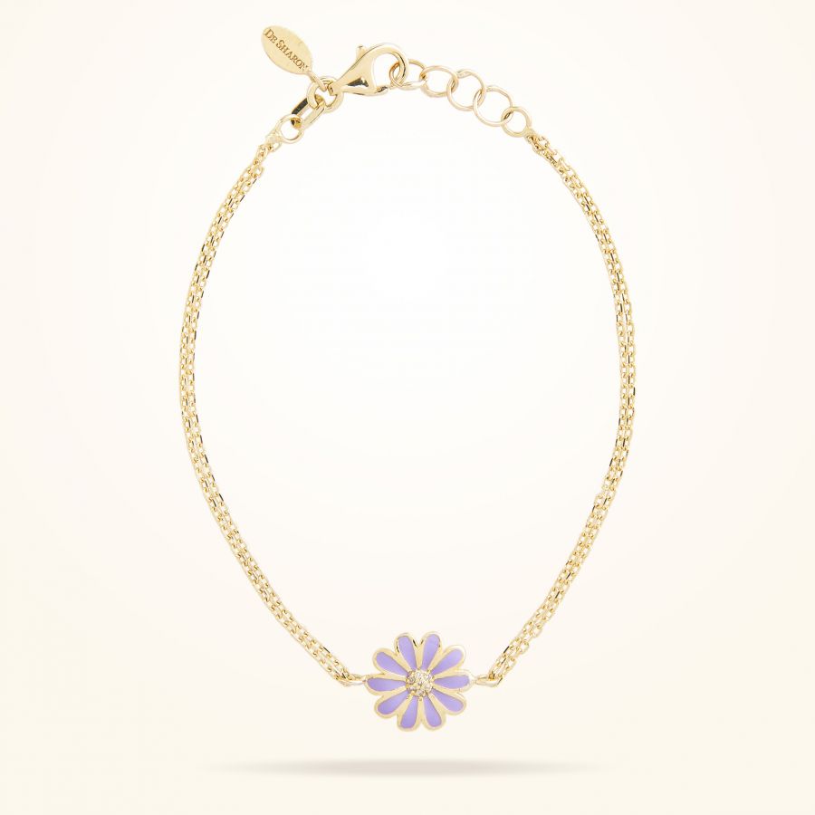 10.5mm Daisy Junior Classic Bracelet, Diamond, Yellow Gold 18K