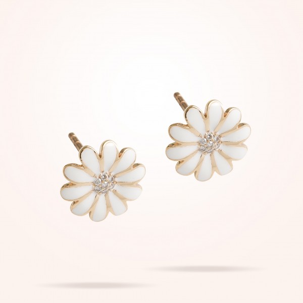 10.5mm Daisy Junior Classic Earrings, Diamond, Rose Gold 18K - Thumbnail