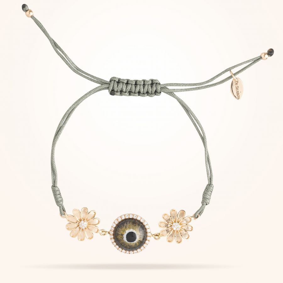 10.5mm Daisy Junior Urban,Hazel Evil Eye Bracelet, Diamond, Rose Gold 18K