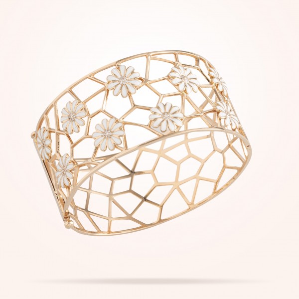 MARVVA - 10.5mm Daisy Les Jardins Bangle, Diamond, Rose Gold 18K