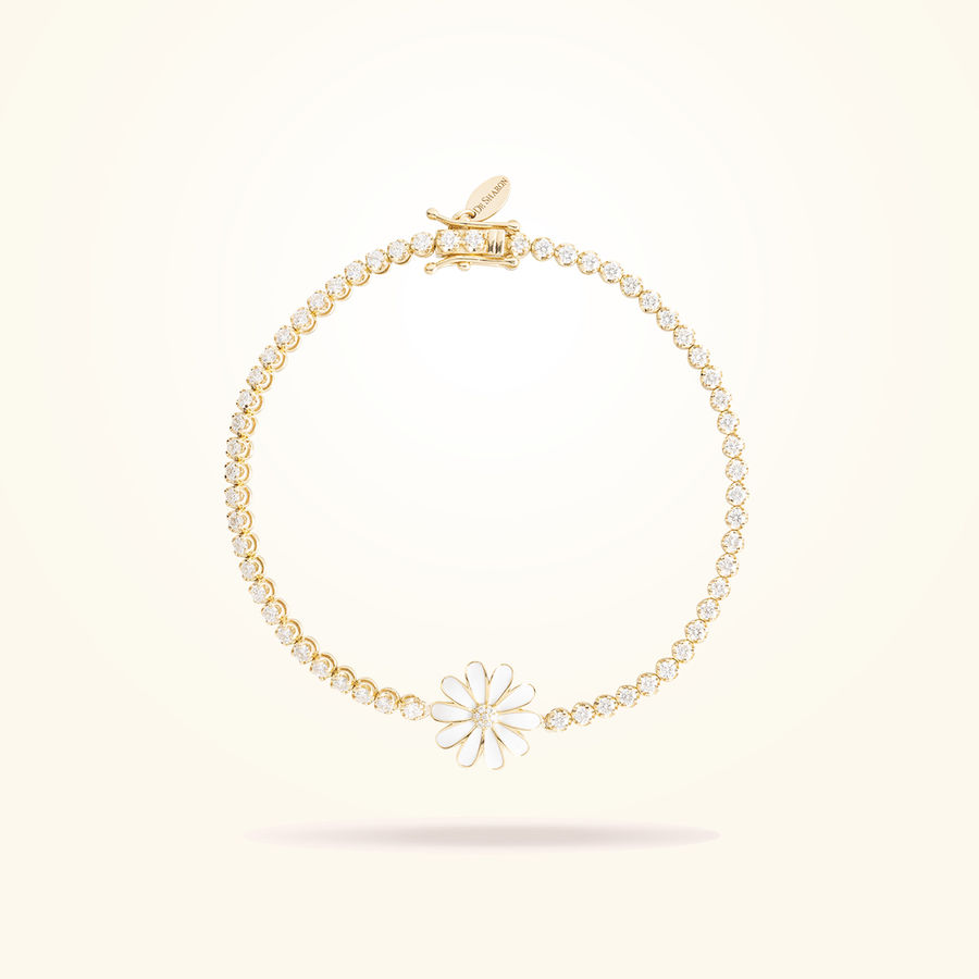 13mm Daisy Elegance Bracelet, Diamond, Yellow Gold 18K
