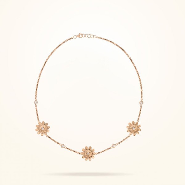 MARVVA - 13mm Daisy Les Jardins Choker, Diamond, Rose Gold 18k