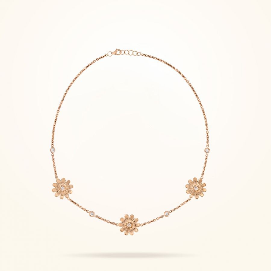 13mm Daisy Les Jardins Choker, Diamond, Rose Gold 18k