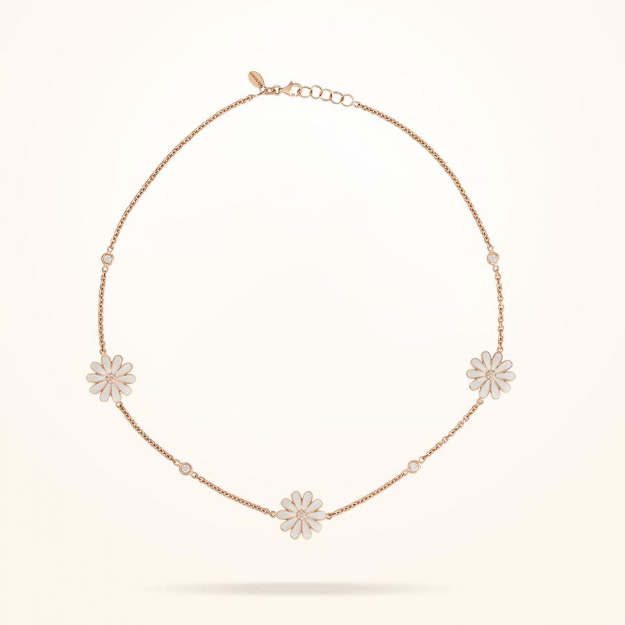 13mm Daisy Les Jardins Double Sided Choker, Diamond, Rose Gold 18k