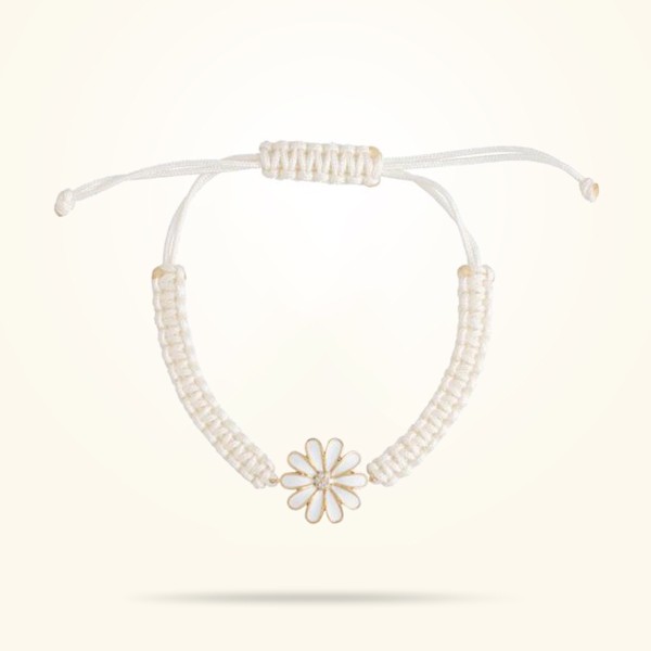 MARVVA - 13mm Daisy Urban Bracelet, Diamond Yellow Gold 18k