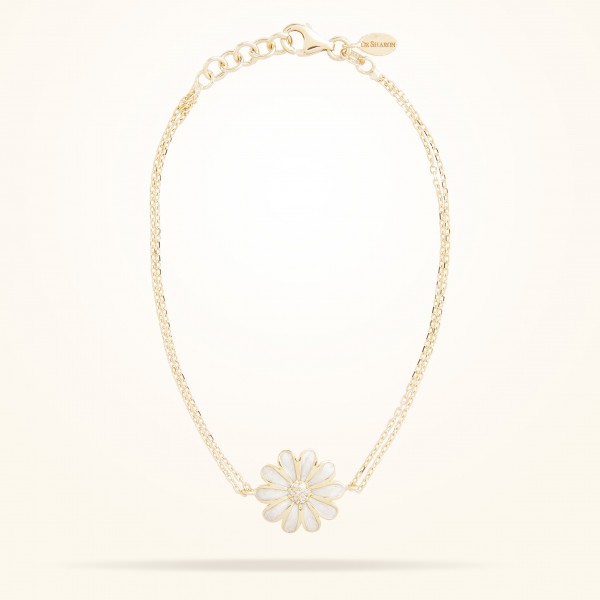 MARVVA - 13mm Daisy Classic Bracelet, Diamond, Yellow Gold 18k