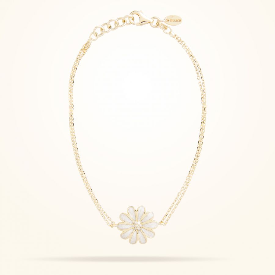 13mm Daisy Classic Bracelet, Diamond, Yellow Gold 18k
