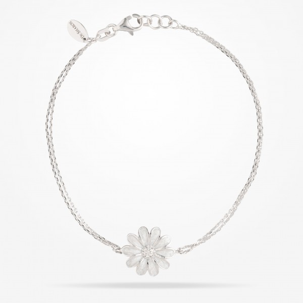 MARVVA - 13mm Daisy Classic Bracelet, Diamond, White Gold 18K