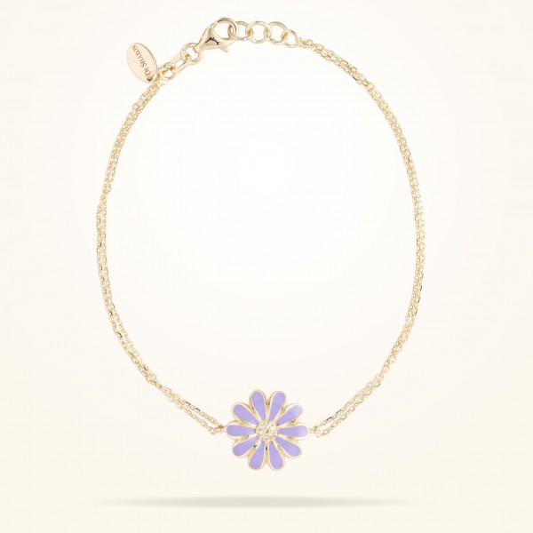 MARVVA - 13mm Daisy Classic Bracelet, Diamond, Yellow Gold 18K