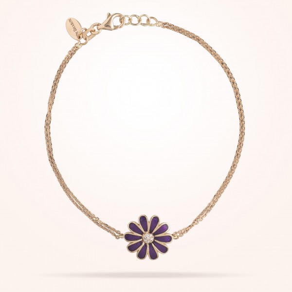 MARVVA - 13mm Daisy Classic Bracelet, Diamond, Rose Gold 18K