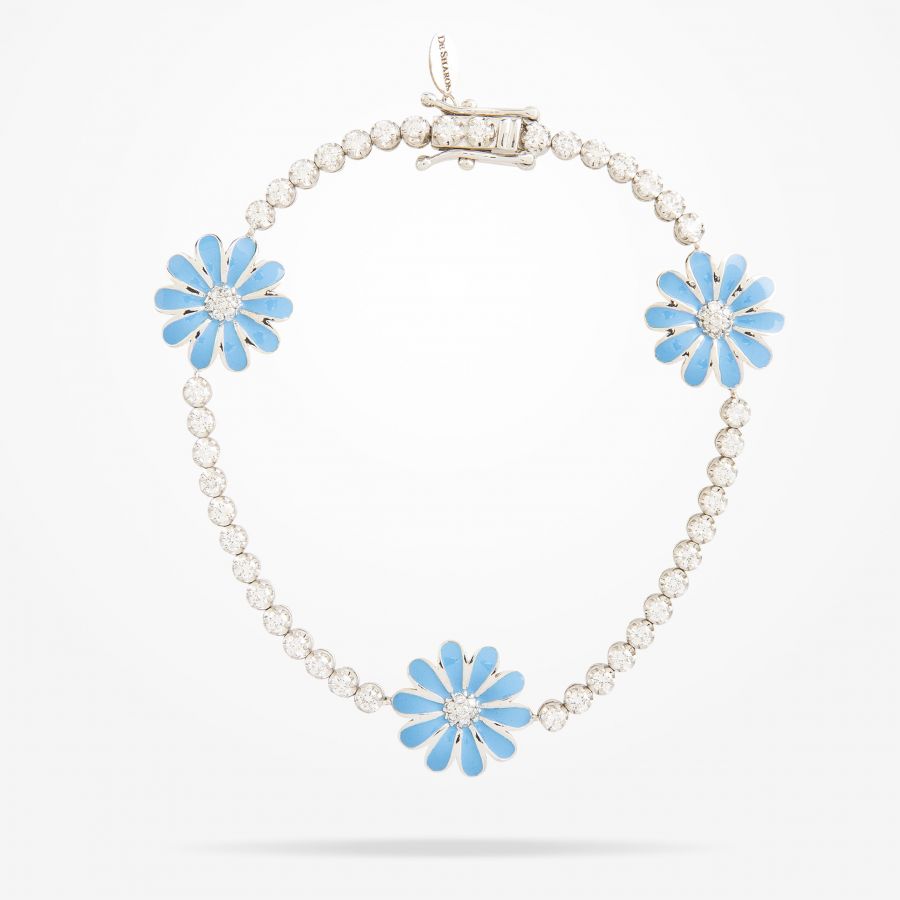 13mm Daisy Elegance Bracelet, Diamond, White Gold 18K