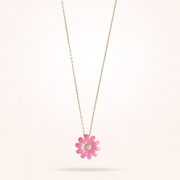 MARVVA - 13mm Daisy Junior Classic Pendant, Diamond, Rose Gold 18K