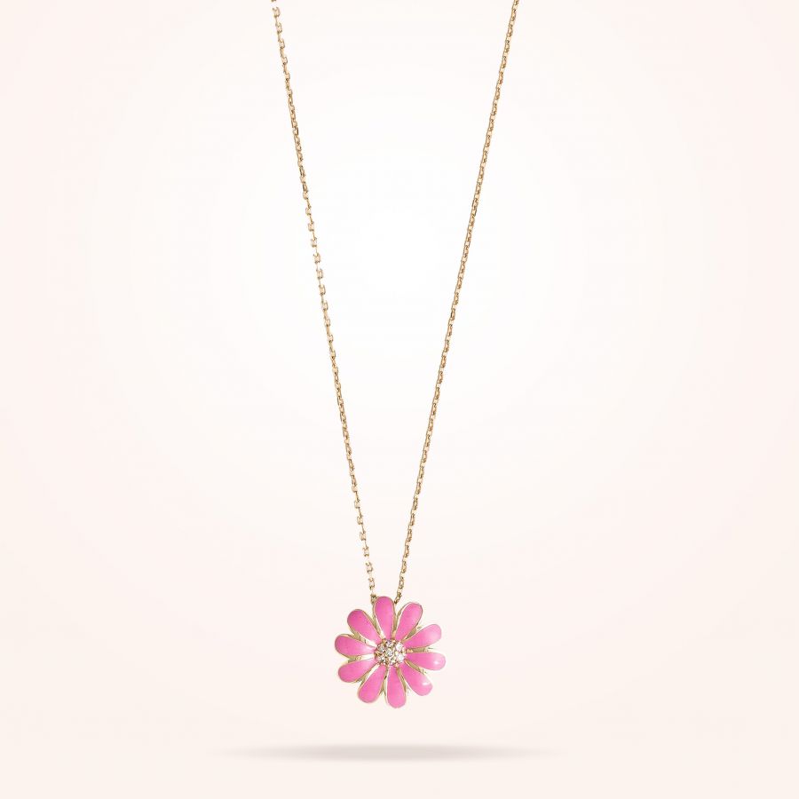 13mm Daisy Junior Classic Pendant, Diamond, Rose Gold 18K