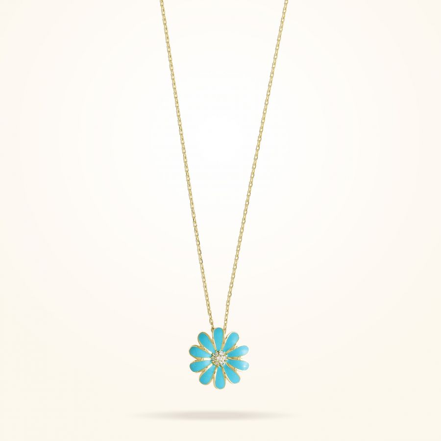 13mm Daisy Junior Classic Pendant, Diamond, Yellow Gold 18K