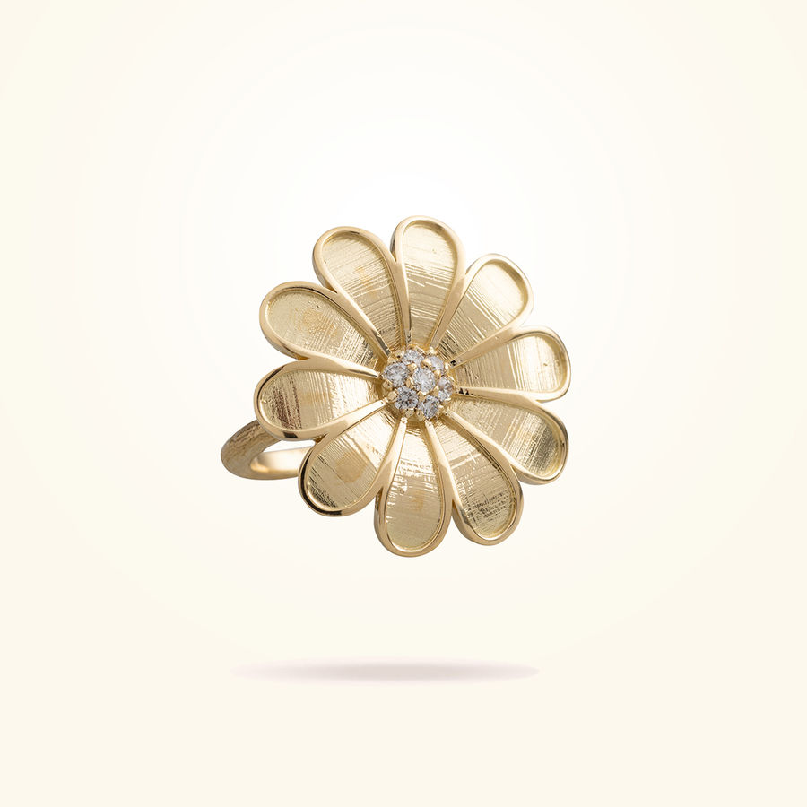 27mm Daisy Classic Ring, Diamond, Yellow Gold 18K