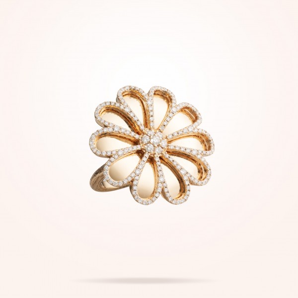 MARVVA - 28.5 Daisy Reflection Ring, Diamond, Rose Gold 18K