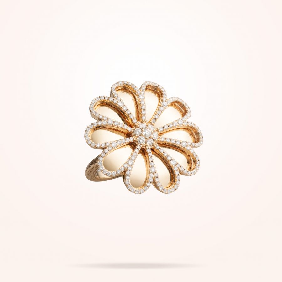 28.5 Daisy Reflection Ring, Diamond, Rose Gold 18K