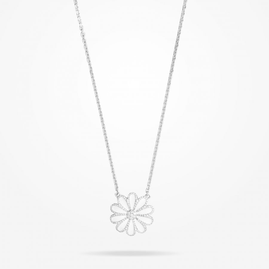 28.5mm Daisy Elegance Pendant, Diamond, White Gold 18K