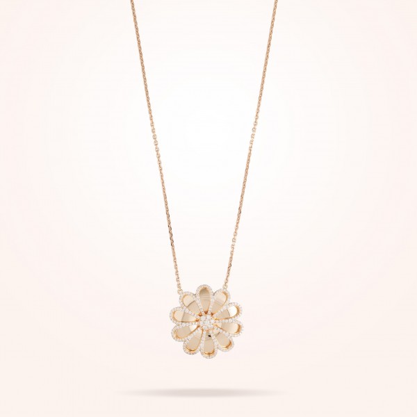 MARVVA - 28.5mm Daisy Reflection Pendant, Diamond, Rose Gold 18K