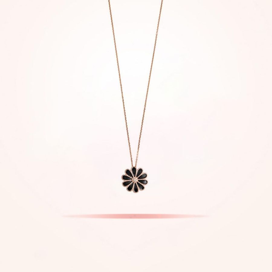 28.5mm Daisy Elegance Pendant, Diamond, Rose Gold 18K