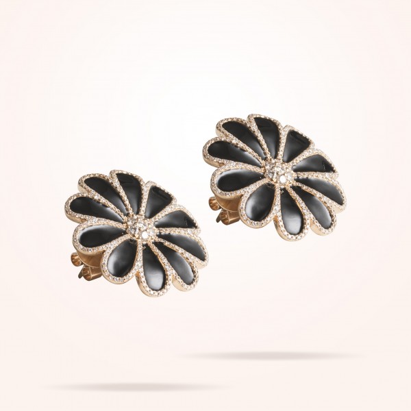 28.5mm Daisy Elegance Earrings, Diamond, Rose Gold 18K - Thumbnail