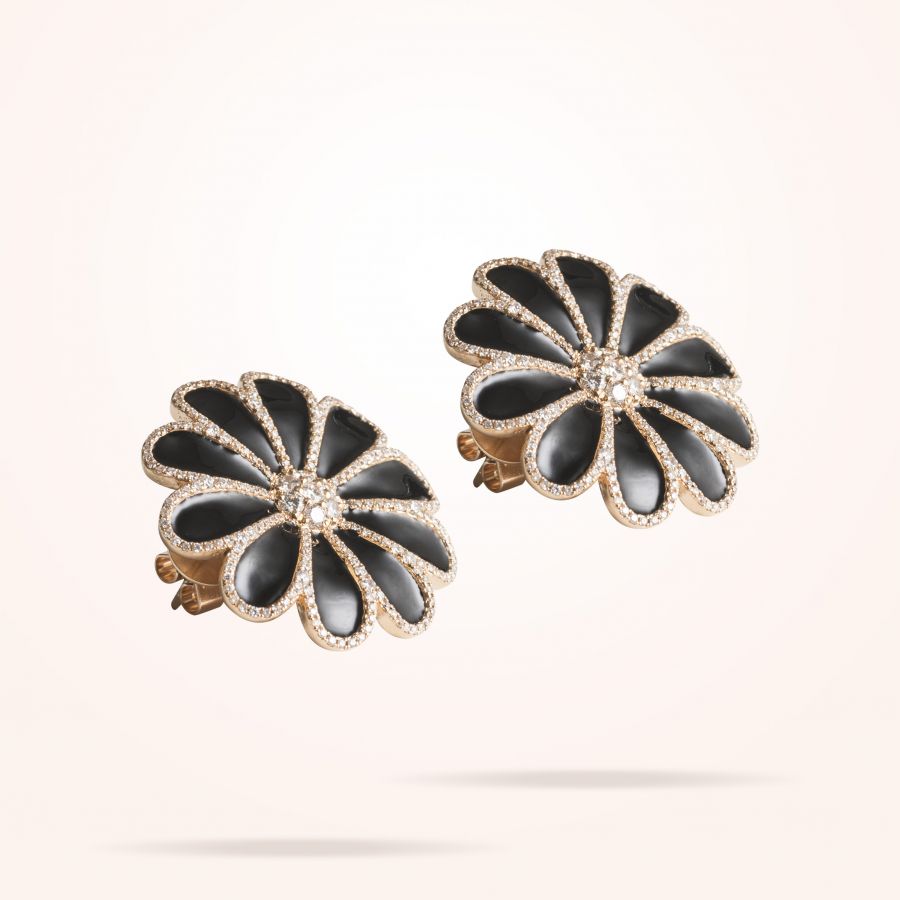 28.5mm Daisy Elegance Earrings, Diamond, Rose Gold 18K