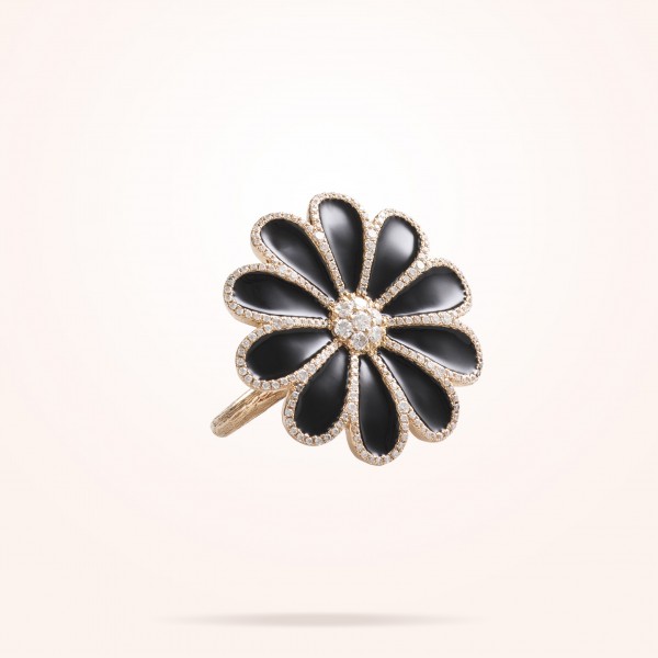 MARVVA - 28.5mm Daisy Elegance Ring, Diamond, Rose Gold 18K
