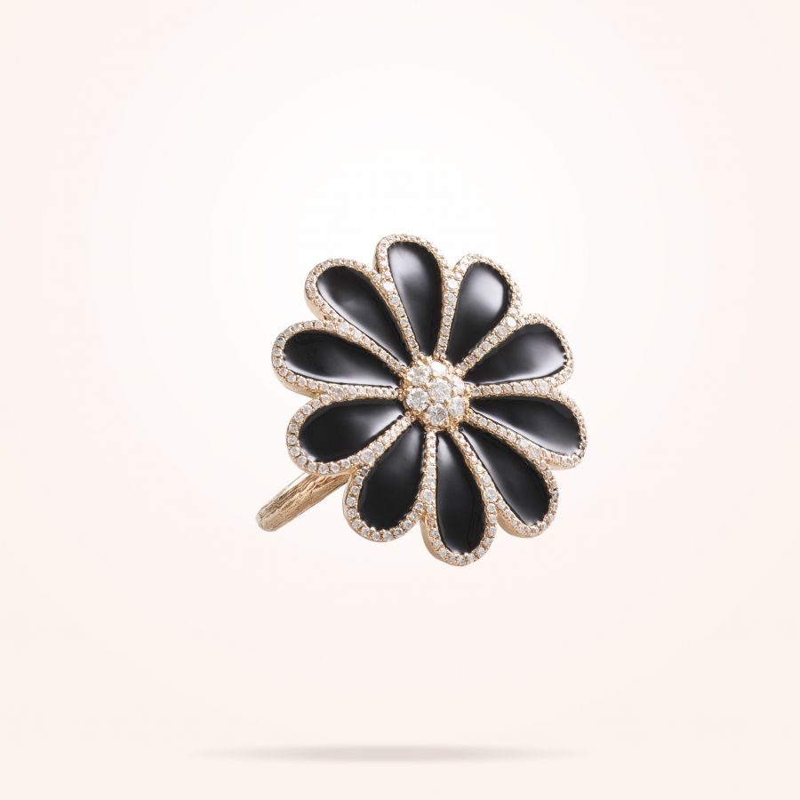 28.5mm Daisy Elegance Ring, Diamond, Rose Gold 18K