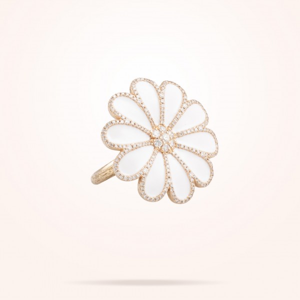 MARVVA - 28.5mm Daisy Elegance Ring, Diamond, Rose Gold