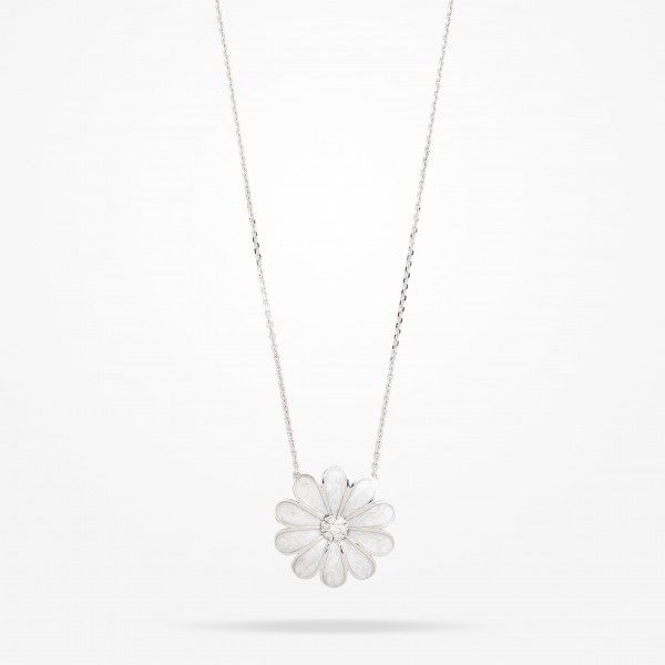 MARVVA - 27mm Daisy Classic Pendant, Diamond, White Gold 18K