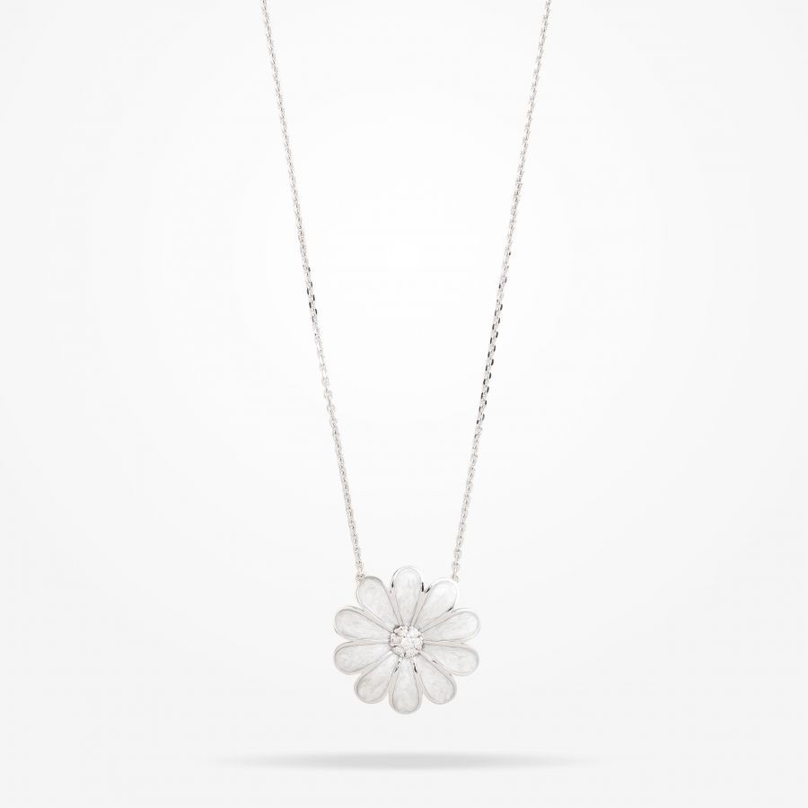 27mm Daisy Classic Pendant, Diamond, White Gold 18K