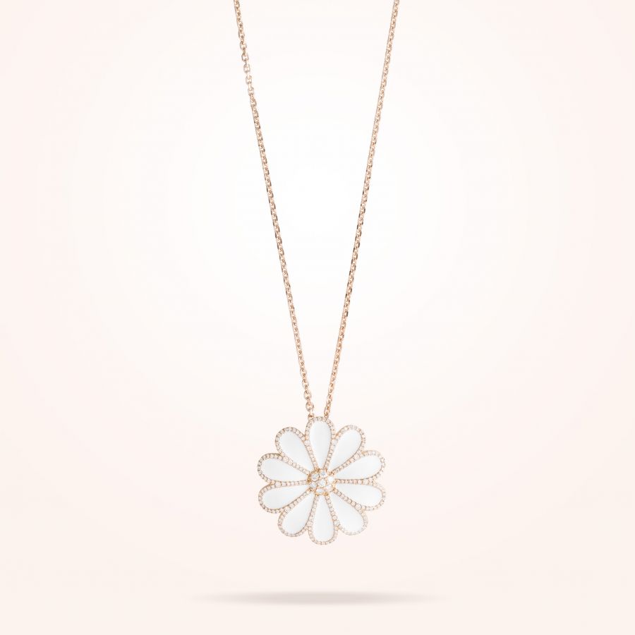34mm Daisy Elegance Pendant, Diamond, Rose Gold 18K