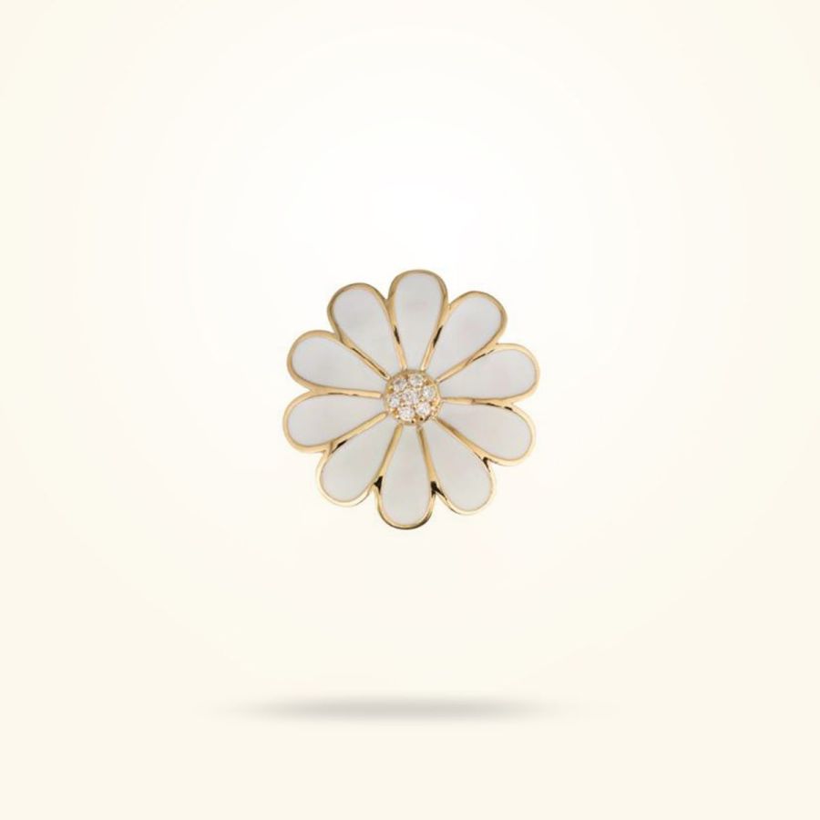 37mm Daisy Classic Brooche, Diamond, Yellow Gold 18k.