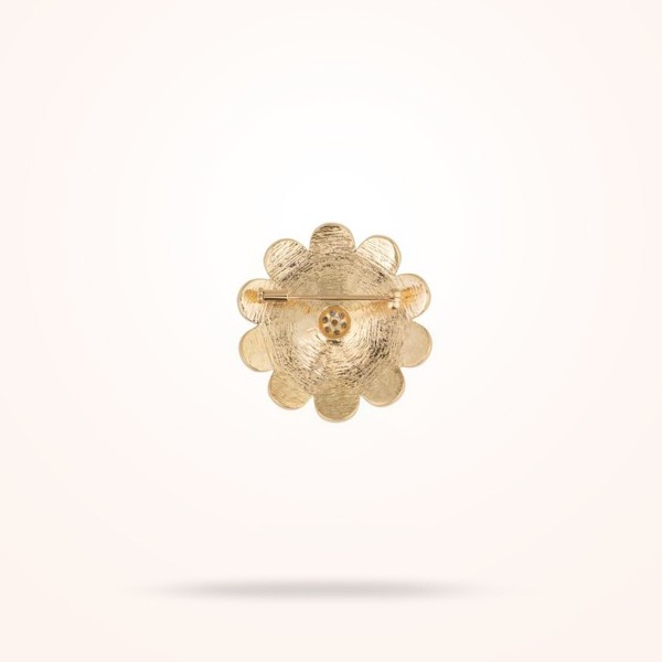 37mm Daisy Classic Brooche, Diamond, Yellow Gold 18k. - Thumbnail