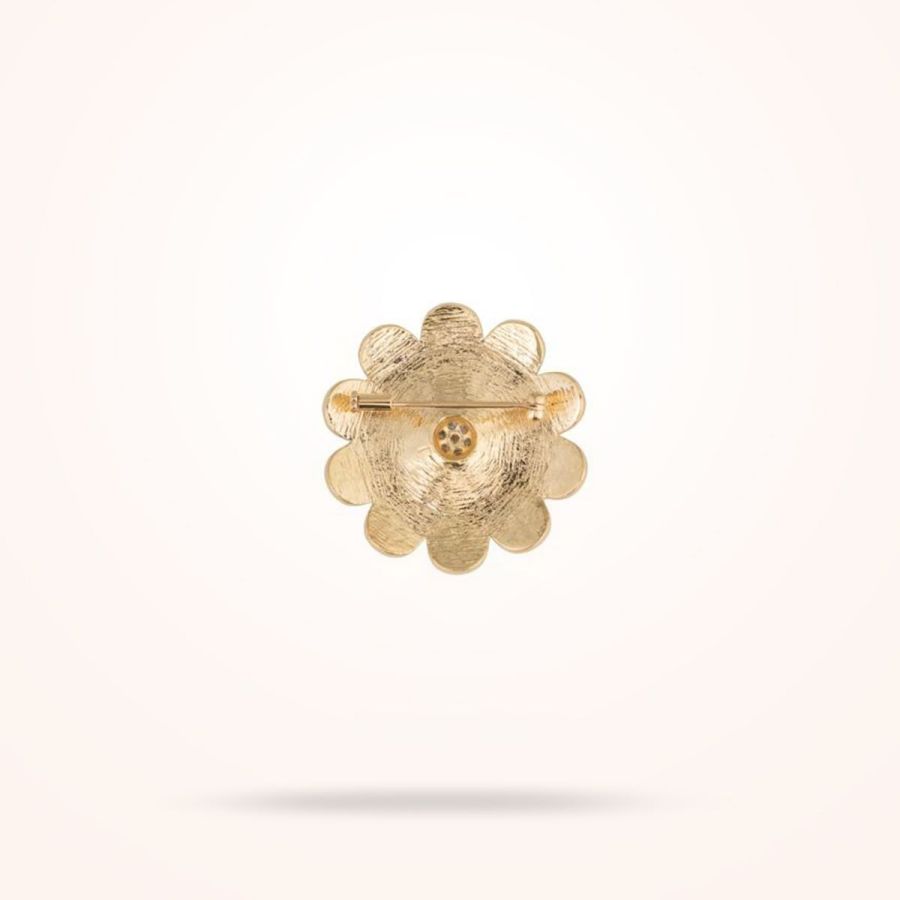 37mm Daisy Classic Brooche, Diamond, Yellow Gold 18k.