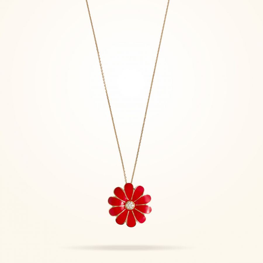 37mm Daisy Classic Pendant, Diamond, Rose Gold 18K