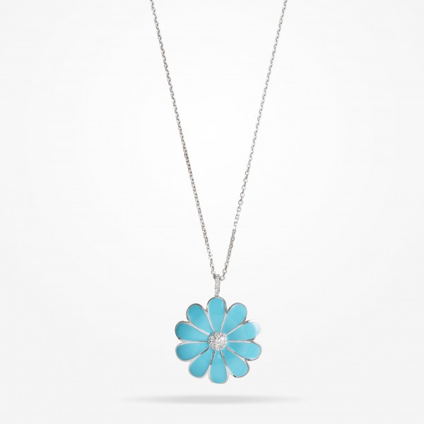 MARVVA - 37mm Daisy Classic Pendant, Diamond, White Gold 18K