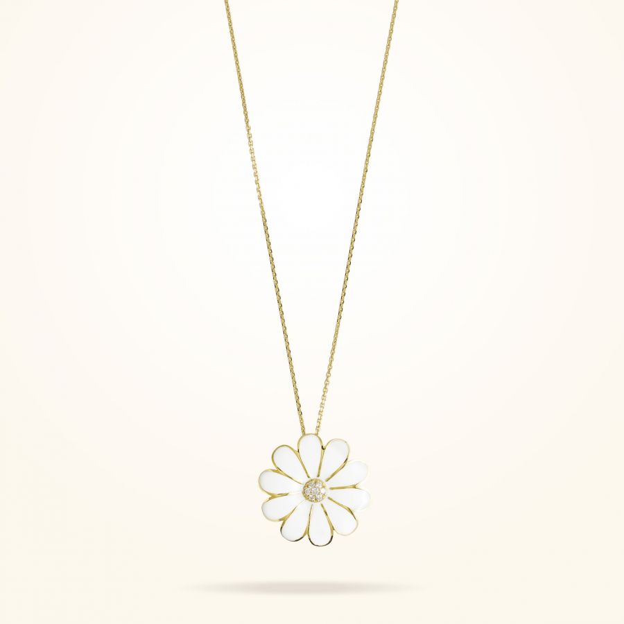 37mm Daisy Classic Pendant, Diamond, Yellow Gold 18K