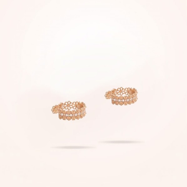 3mm Daisy Bouquet Earrings, Diamond, Rose Gold 18K - Thumbnail
