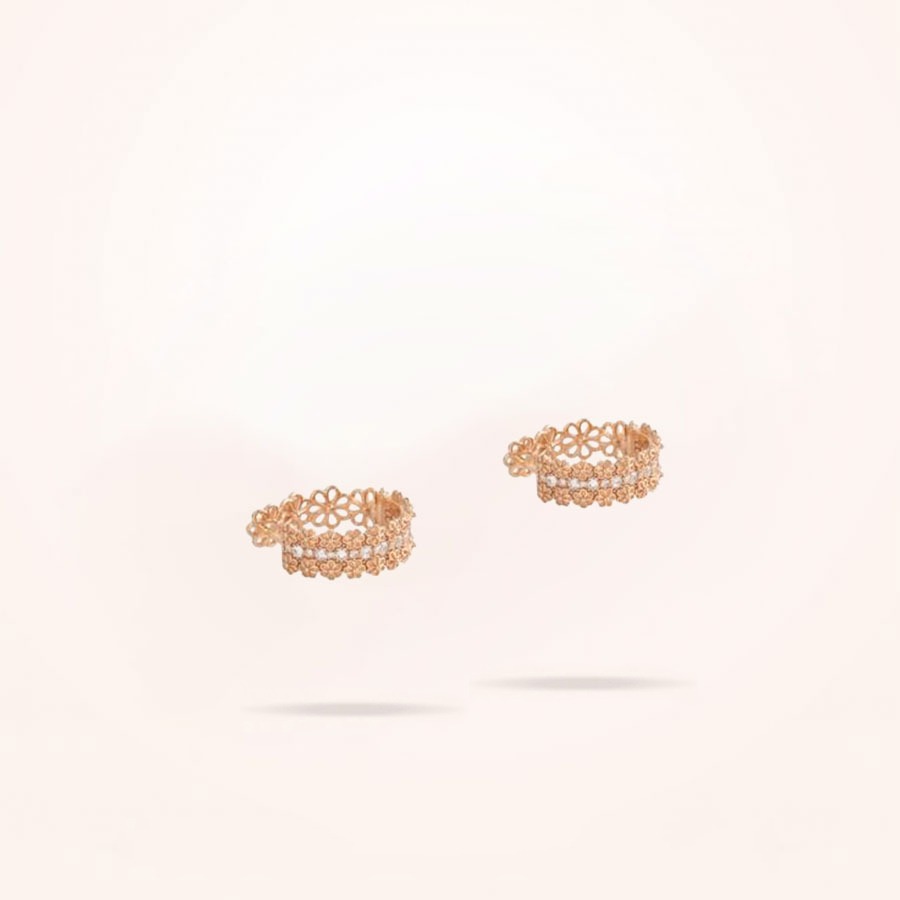 3mm Daisy Bouquet Earrings, Diamond, Rose Gold 18K