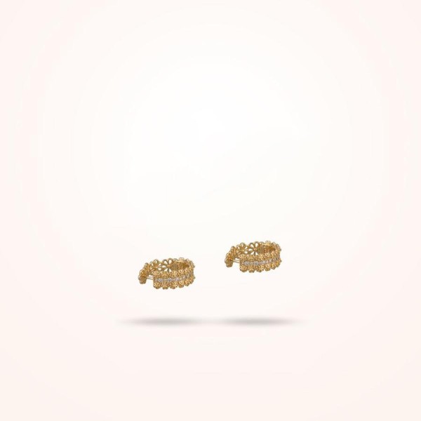 3mm Daisy Bouquet Earrings, Diamond,Yellow Gold 18K - Thumbnail