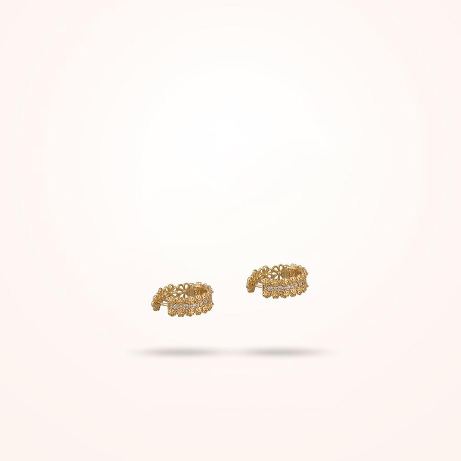 3mm Daisy Bouquet Earrings, Diamond,Yellow Gold 18K