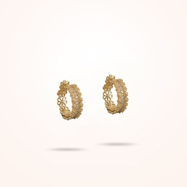 3mm Daisy Bouquet Earrings, Diamond,Yellow Gold 18K - Thumbnail